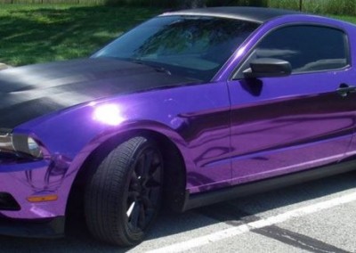 PURPLE CHROME MUSTANG