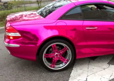 Pink Chrome Car