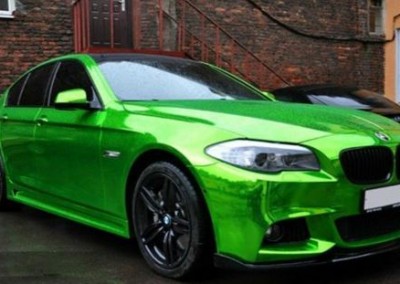 green chrome bmw