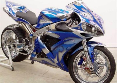 Blue Chrome Sprayed Bike 1