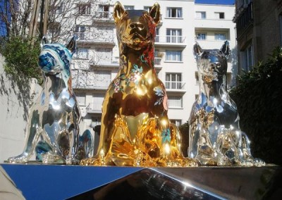 Chrome & Gold Statue