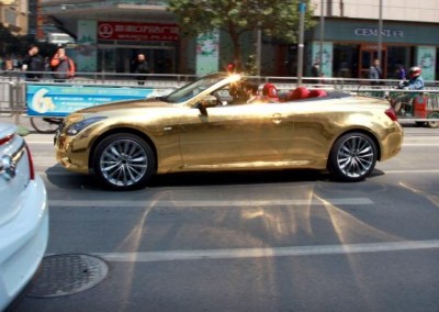 Gold & Chrome Sprayed Car