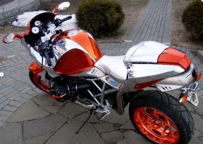 Orange & Chrome Sprayed Bike