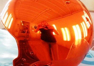 Orange Chrome Sprayed Helmet