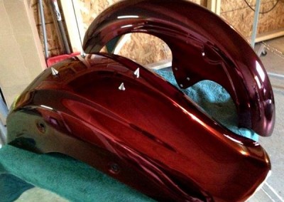 Red Chrome Sprayed Bike Fenders